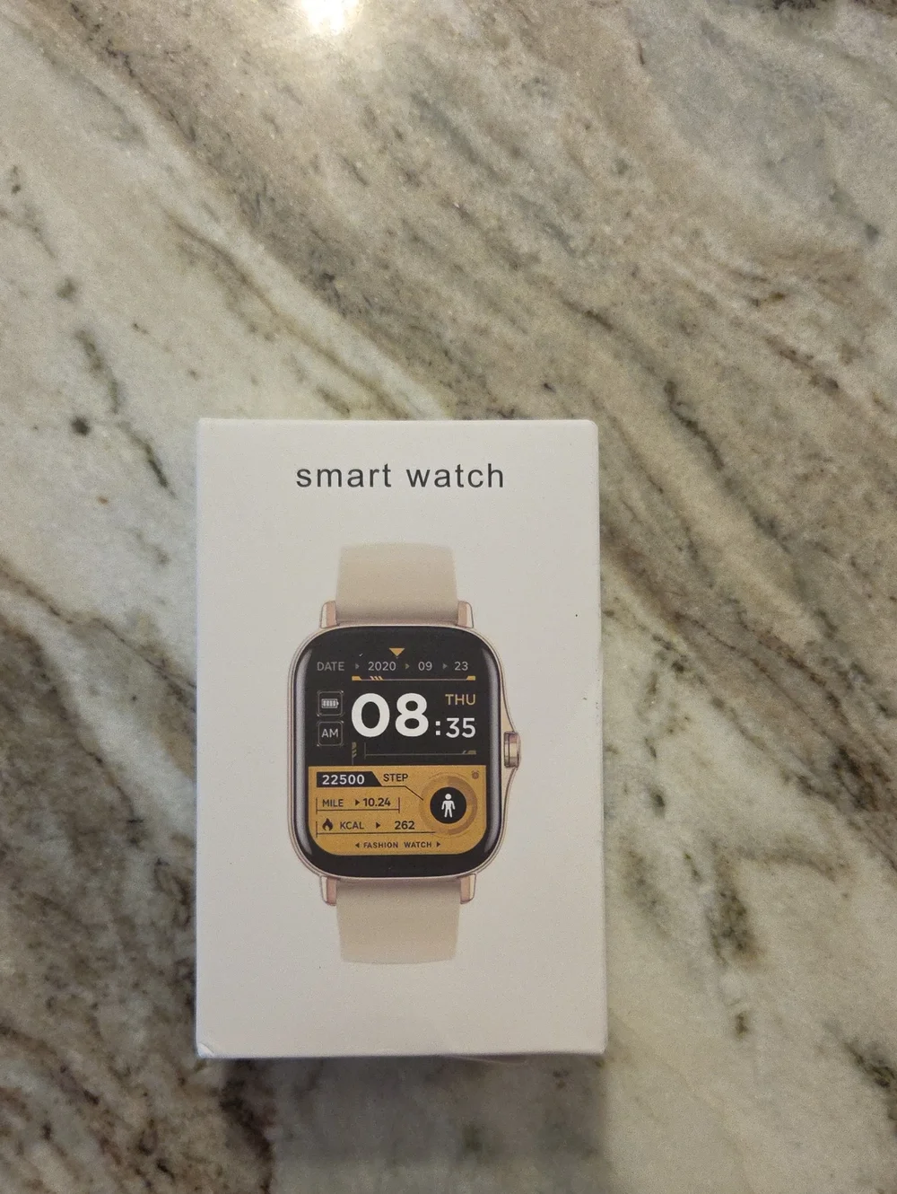 Beige Smart Watch with Cream Band - Lightweight Wearable